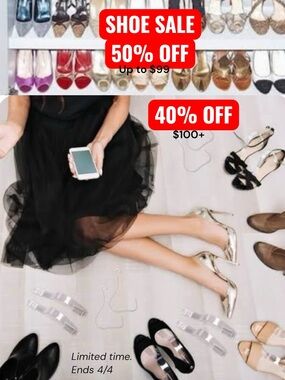 🚨 LAST DAY! SHOE SALE! 50% off under $99, 40% off $100+ MOVING SALE!!